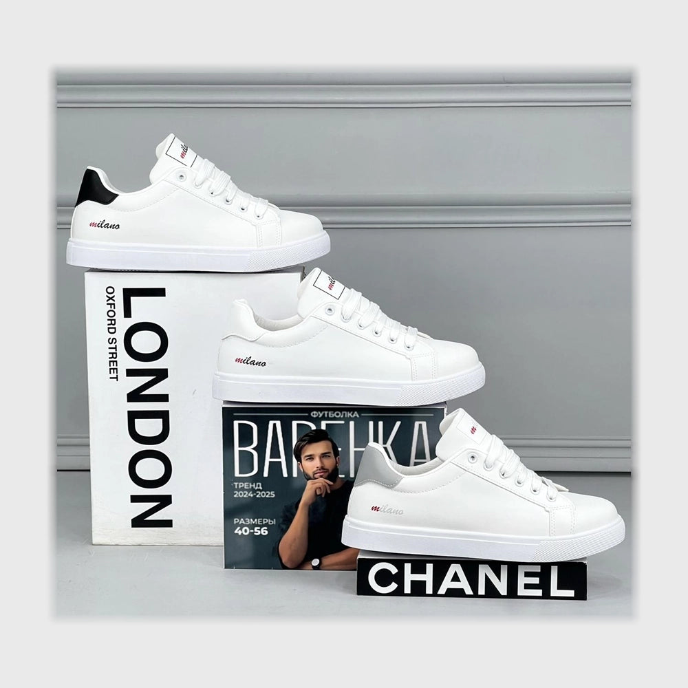حذاء سنيكرز رجالى فوندي جلد إسكاي مستورد ونعل PVC حقن الوان متعددة جميع المواسم من ميلانو - 5544