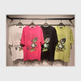 تيشرت اوفر سايز مطبوع حريمى قطن 100% الوان متعددة شتوي من دبيو بي - 5681