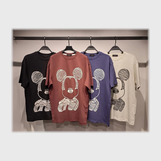 تيشرت اوفر سايز مطبوع حريمى قطن 100% الوان متعددة شتوي من دبيو بي - 5684