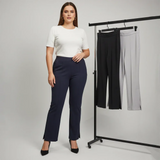 بنطلون وايد ليج فتحه في الجنب حريمى انترلوك طوكيو الوان متعددة شتوي من دبيو بي - 5697