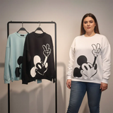 سويتشيرت راوند مطبوع حريمى قطن 90% ليكرا 10% الوان متعددة شتوي من دبيو بي - 5704