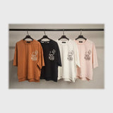 تيشرت اوفر سايز مطبوع حريمى قطن 100% الوان متعددة شتوي من دبيو بي - 5721