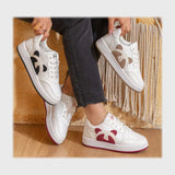 حذاء سنيكرز حريمى فوندي جلد إسكاي مستورد ونعل PVC حقن الوان متعددة جميع المواسم من كيو ار - 59008