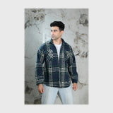 قميص اكمام طويلة فرو تقطيع رجالى جوخ الوان متعددة شتوي من قميص - 596