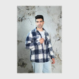 قميص اكمام طويلة فرو تقطيع رجالى جوخ الوان متعددة شتوي من قميص - 596