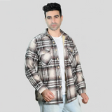 قميص اكمام طويلة فرو تقطيع رجالى جوخ الوان متعددة شتوي من قميص - 596