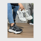حذاء سنيكرز حريمى فوندي جلد إسكاي مستورد ونعل PVC حقن الوان متعددة جميع المواسم من لابتوب - 604
