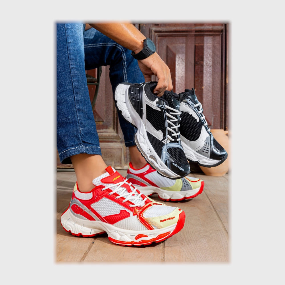حذاء سنيكرز رجالى فوندي جلد إسكاي مستورد ونعل PVC حقن الوان متعددة جميع المواسم من اس تي - 60505