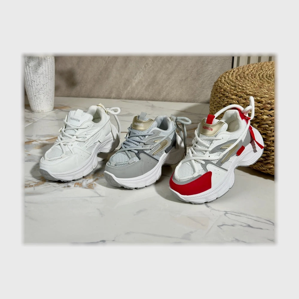 حذاء سنيكرز اطفالى فوندي تريكو خيط مستورد ونعل PVC حقن الوان متعددة جميع المواسم من ان ستايل - 605