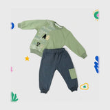 ترنج قطعتين ميني بيبي اولادي اطفالي ميلتون بلوش معالج الوان متعددة شتوي من لارك ارت - 6101