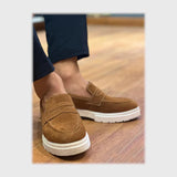 حذاء بانص رجالى فوندي PU اسكاي مستورد كافيه جميع المواسم من إسكافي - 61