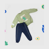 ترنج قطعتين ميني بيبي اولادي اطفالي ميلتون بلوش معالج الوان متعددة شتوي من لارك ارت - 6200