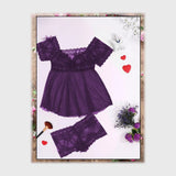 قميص نوم قطعتين حريمى باور الوان متعددة من الندى - 653