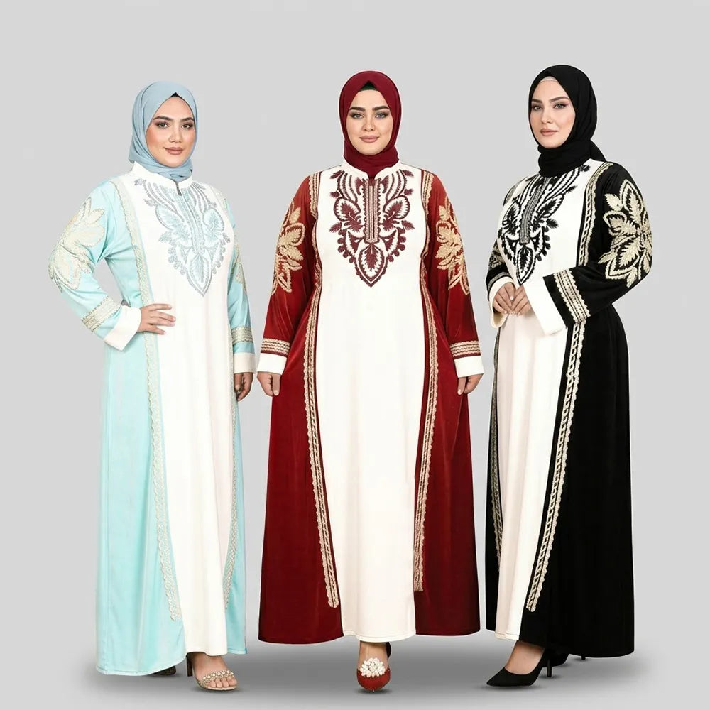عباية رسومات حريمى قطيفة مشكل الوان شتوى من نورهان - 6666