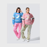 ترنج قطعتين بناتي بناتي ملتون قطن100‎%‎ بنطلون قطيفة مضلع مستوردة‎ الوان متعددة شتوي من لارك ارت - 7007