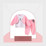 ترنج قطعتين اطفالي قطن ميلتون روز*رمادي شتوي من سيكا فاشون - 7018