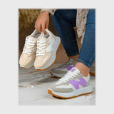 حذاء سنيكرز حريمى فوندي جلد إسكاي مستورد ونعل PVC حقن الوان متعددة جميع المواسم من لابتوب - 707