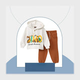 ترنج قطعتين بكابيشوه اطفالي قطن ميلتون الوان متعددة شتوي من سيكا فاشون - 7135