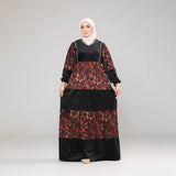 عباية استقبال حريمى قطيفة*قطن مشجر تايجر الوان متعددة شتوى من اس كيو بي - 716