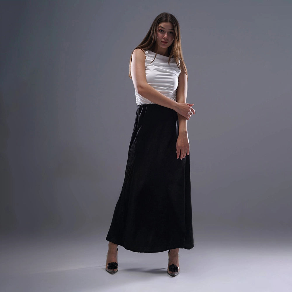 جيبه استك حريمي ستان اسود صيفي من ديفاتشي - 7275-2