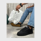 حذاء سنيكرز رجالى فوندي جلد إسكاي مستورد ونعل PVC حقن الوان متعددة جميع المواسم من لابتوب - 734