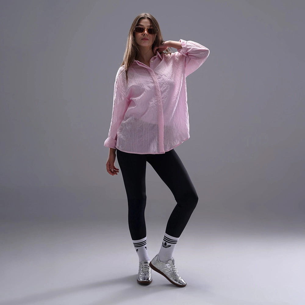 قميص اكمام طويلة حريمي كتان فوشيا صيفي من ديفاتشي - 7385