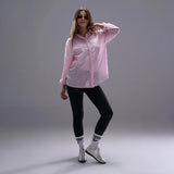 قميص اكمام طويلة حريمي كتان فوشيا صيفي من ديفاتشي - 7385