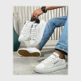 حذاء سنيكرز رجالى فوندي جلد إسكاي مستورد ونعل PVC حقن الوان متعددة جميع المواسم من لابتوب - 739