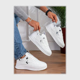 حذاء سنيكرز رجالى فوندي جلد إسكاي مستورد ونعل PVC حقن ابيض جميع المواسم من اس اند كيه - 75098N