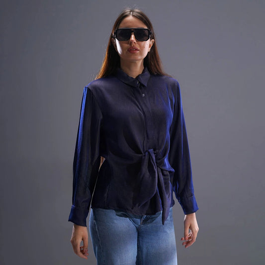 بلوزه اكمام طويلة حريمي تنسل رصاصي غامق صيفي من ديفاتشي - 7520