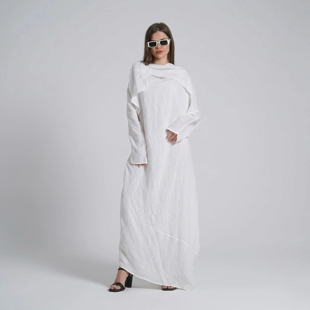 فستان سمارت حريمي قطن ابيض صيفي من ديفاتشي - 7570-2