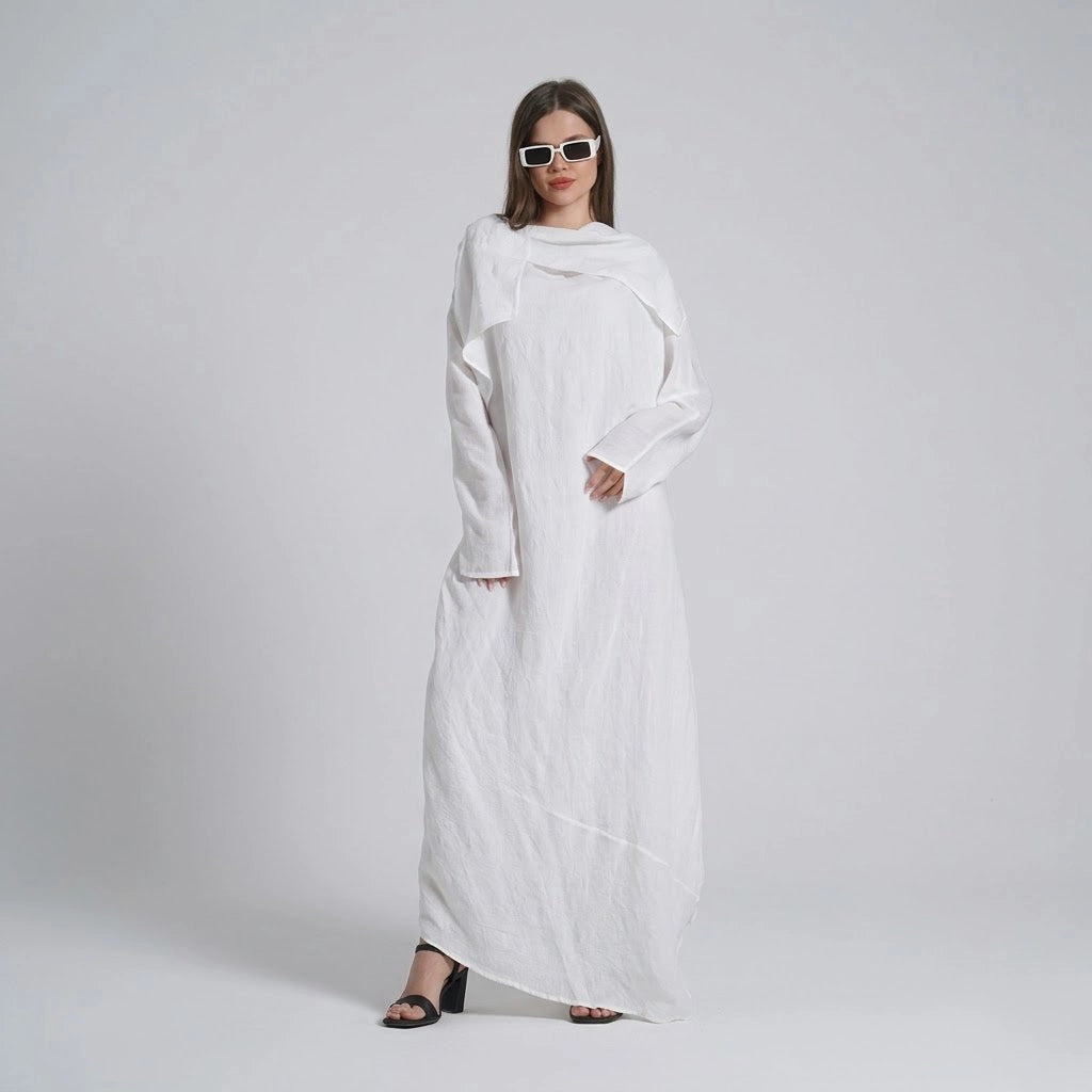 فستان سمارت حريمي قطن ابيض صيفي من ديفاتشي - 7570-2