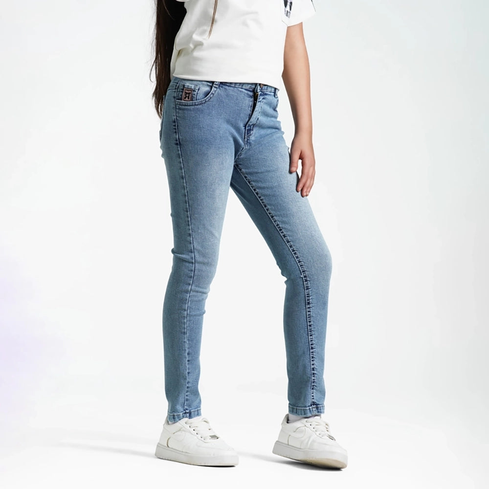 بنطلون جينز سليم فيت بناتى جينز رباعيه ليكرا الوان متعددة جميع المواسم من ريمنت - 817