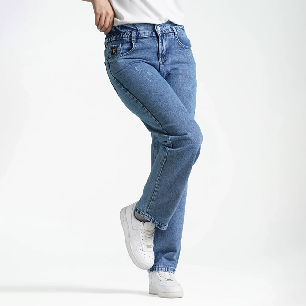 بنطلون جينز بوي فريند بناتى جينز رباعيه ليكرا الوان متعددة جميع المواسم من ريمنت - 831