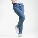 بنطلون جينز بوي فريند بناتى جينز رباعيه ليكرا الوان متعددة جميع المواسم من ريمنت - 831