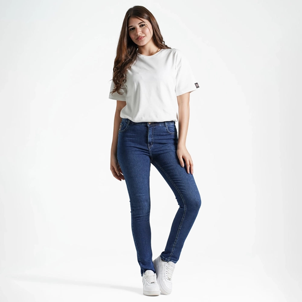 بنطلون جينز سليم فيت بناتى جينز رباعيه ليكرا الوان متعددة جميع المواسم من ريمنت - 832