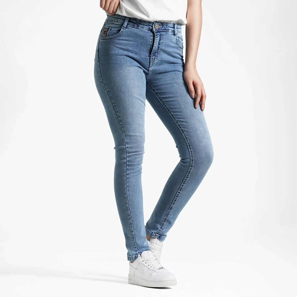 بنطلون جينز سليم فيت بناتى جينز رباعيه ليكرا الوان متعددة جميع المواسم من ريمنت - 832