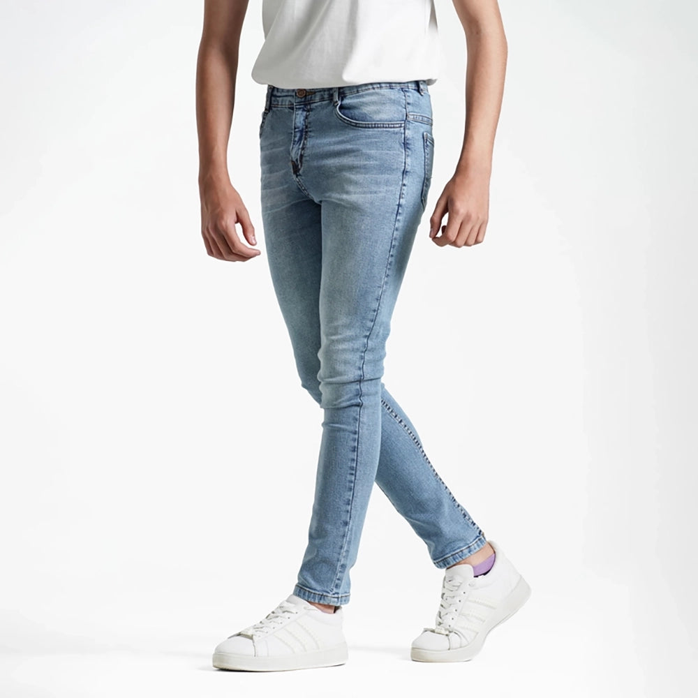 بنطلون جينز سليم فيت اولادى جينز رباعيه ليكرا الوان متعددة جميع المواسم من ريمنت - 882