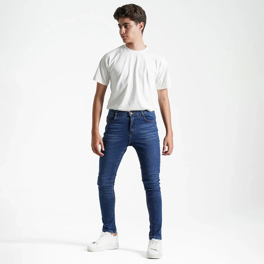 بنطلون جينز سليم فيت اولادى جينز رباعيه ليكرا الوان متعددة جميع المواسم من ريمنت - 882