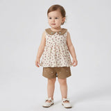 طقم فستان قطعتين بناتى بومبانيه الوان متعددة صيفي من لارك ارت - 9012