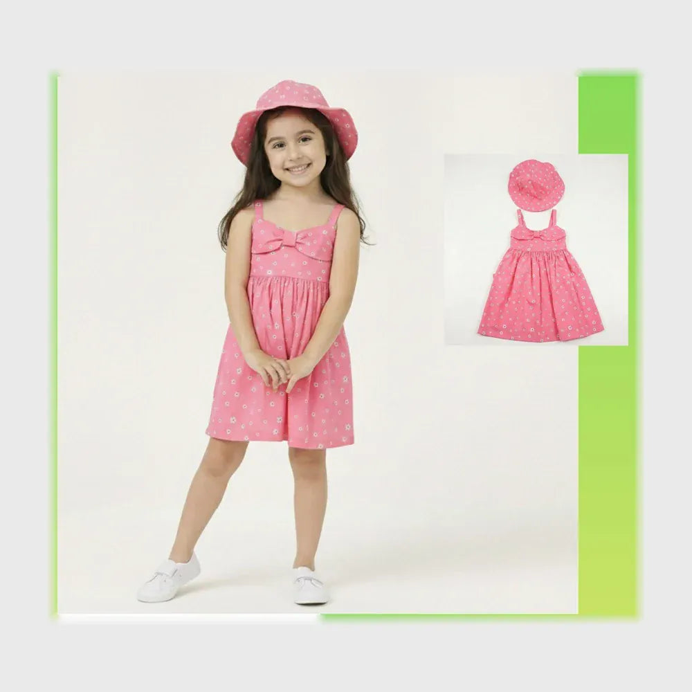 فستان قطعتين بناتي قطن الوان متعددة صيفى من سيكا فاشون - 9030