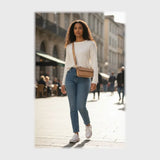 شنطة كروس حريمى جلد 2اسود*لون جميع المواسم من فلامنجو - 905