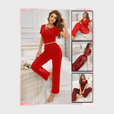 بيجامه بيتي قطعتين حريمى زبده الوان متعددة من الندى - 910