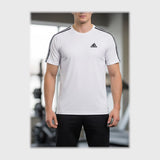 ADIDAS تيشيرت بيج سايز نص كم طباعة رجالى روزيتا فل ليكرا الوان متعددة صيفى من تورنيدو - 93608