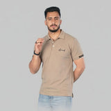 تيشيرت نص كم بولو مطبوع رجالى انتر لوك الوان متعددة صيفى من أسامة تكس - 9398