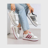 حذاء سنيكرز حريمى فوندي جلد إسكاي مستورد ونعل PVC حقن الوان متعددة جميع المواسم من كيو آر شوز - 95010