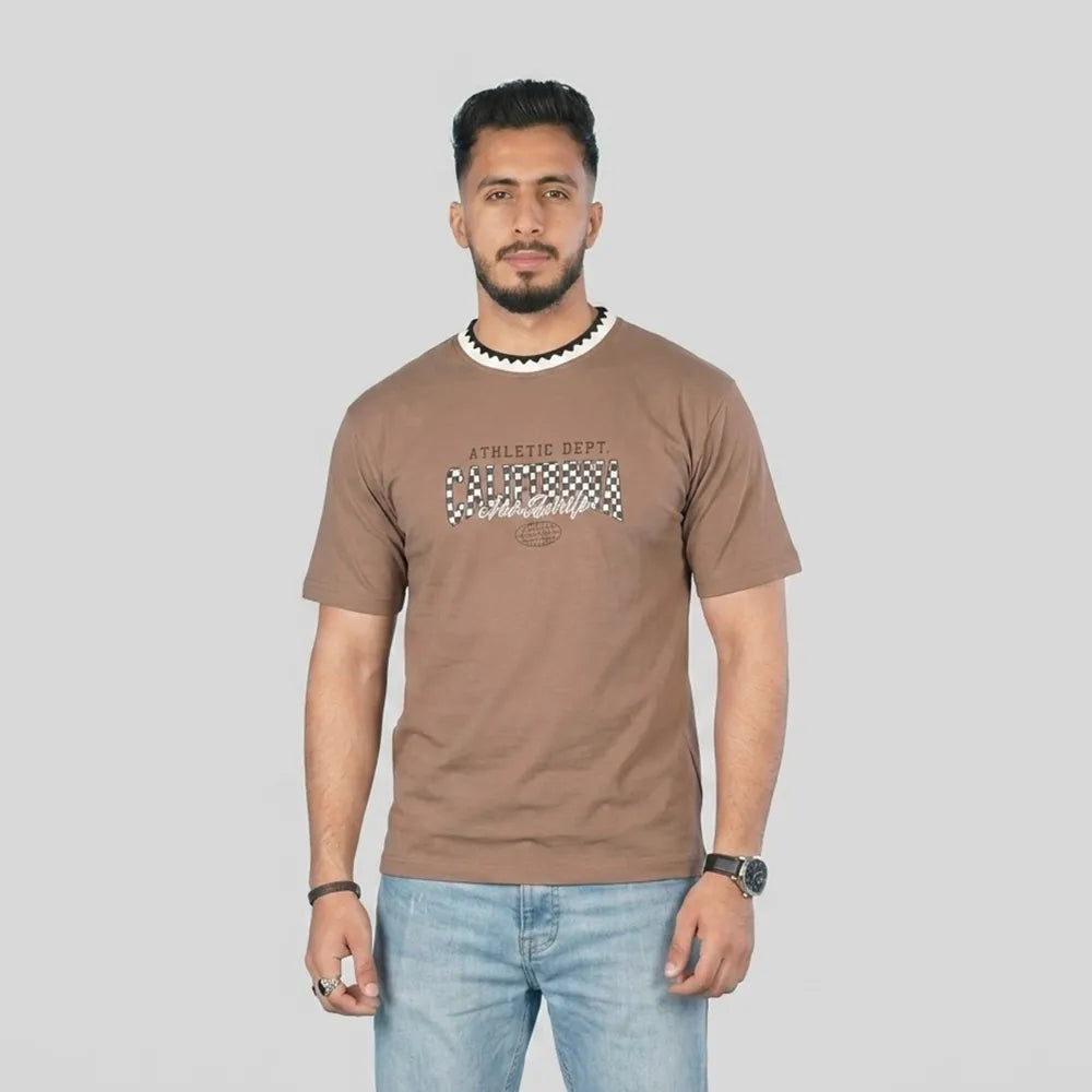 تيشيرت مطبوع رجالى انتر لوك الوان متعددة صيفى من أسامة تكس - 9763