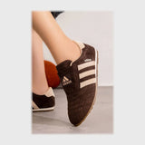 حذاء سنيكرز حريمى فوندي جلد إسكاي مستورد ونعل PVC حقن بني جميع المواسم من ساندي - A4904-BR