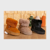 حذاء  هاف بوت اطفالى فوندي جلد إسكاي مستورد ونعل PVC حقن الوان متعددة شتوى من إس آند كيه يويو ميكس - AG-106