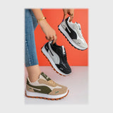 حذاء سنيكرز حريمى فوندي جلد إسكاي مستورد ونعل PVC حقن ألوان متعددة جميع المواسم من بيكو - B-7438